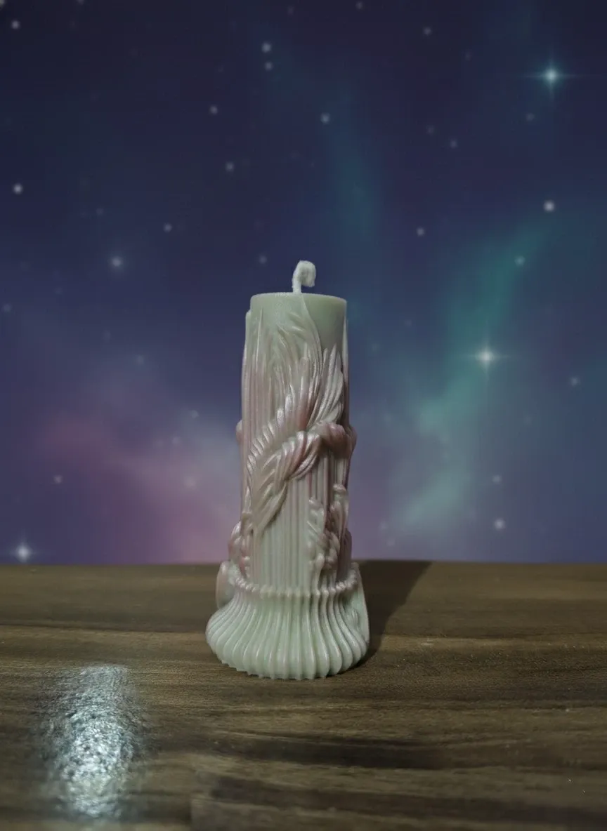 Pillar candle silver