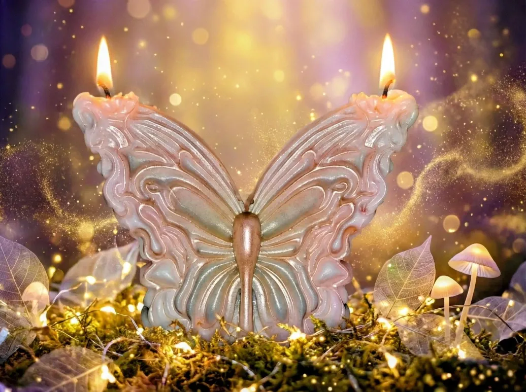 Butterfly Candle silver